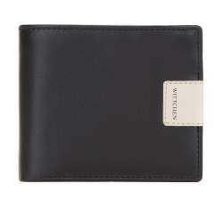 Közepes méretű uniszex bőr pénztárca, fekete-bézs, 26-1-119-19, Fénykép 1