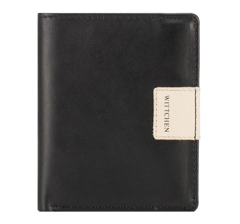 Uniszex bőr pénztárca, fekete-bézs, 26-1-432-19, Fénykép 1
