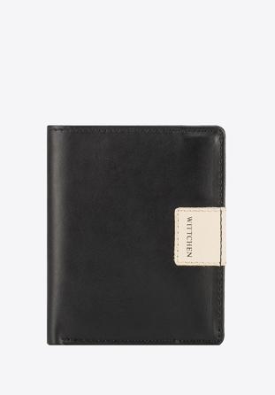 Uniszex bőr pénztárca, fekete-bézs, 26-1-432-19, Fénykép 1