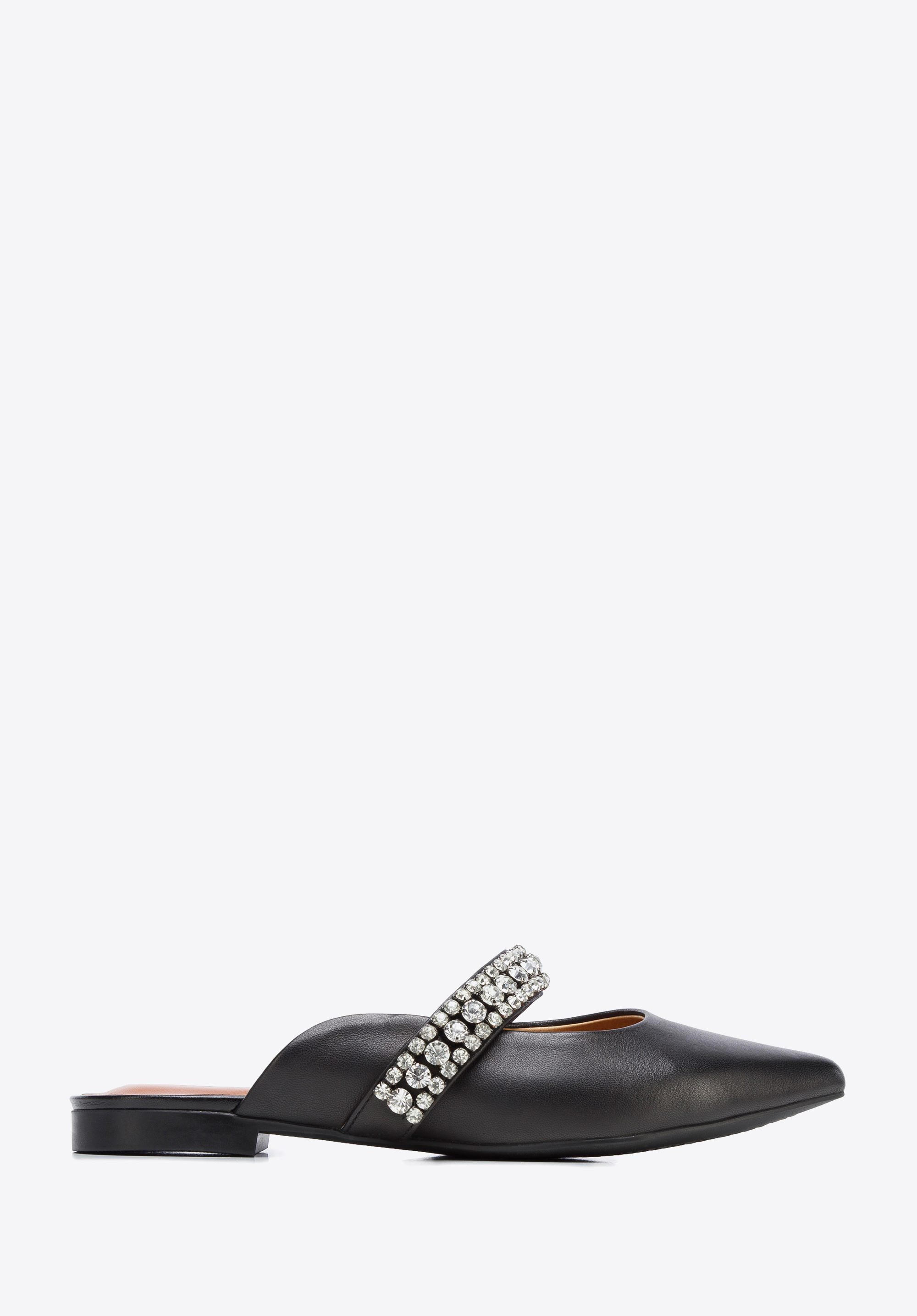 Női bőr flip-flop fényes pánttal