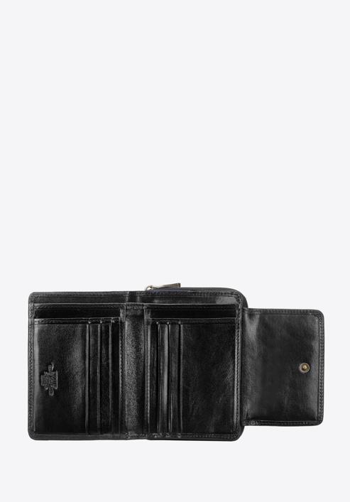 Bőr pénztárca pattintós füllel, fekete, 10-1-211-1M, Fénykép 2