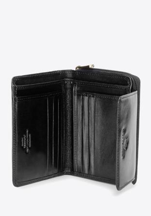 Bőr pénztárca pattintós füllel, fekete, 10-1-211-1M, Fénykép 1