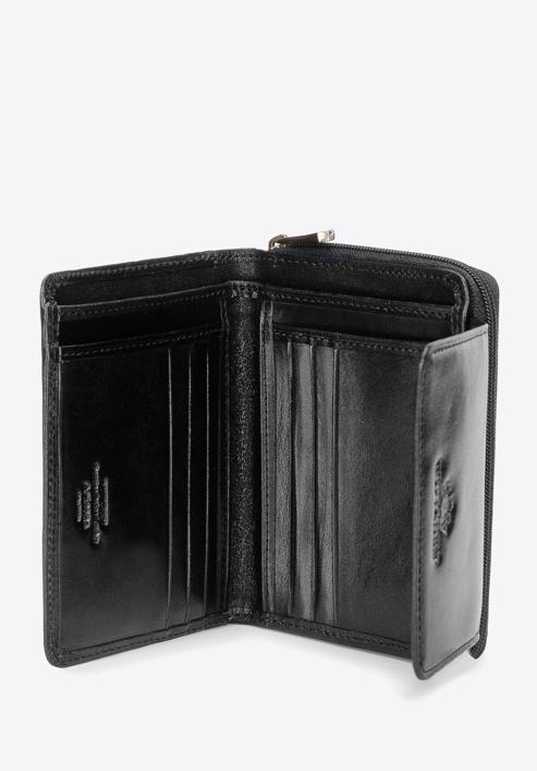 Bőr pénztárca pattintós füllel, fekete, 10-1-211-1M, Fénykép 3