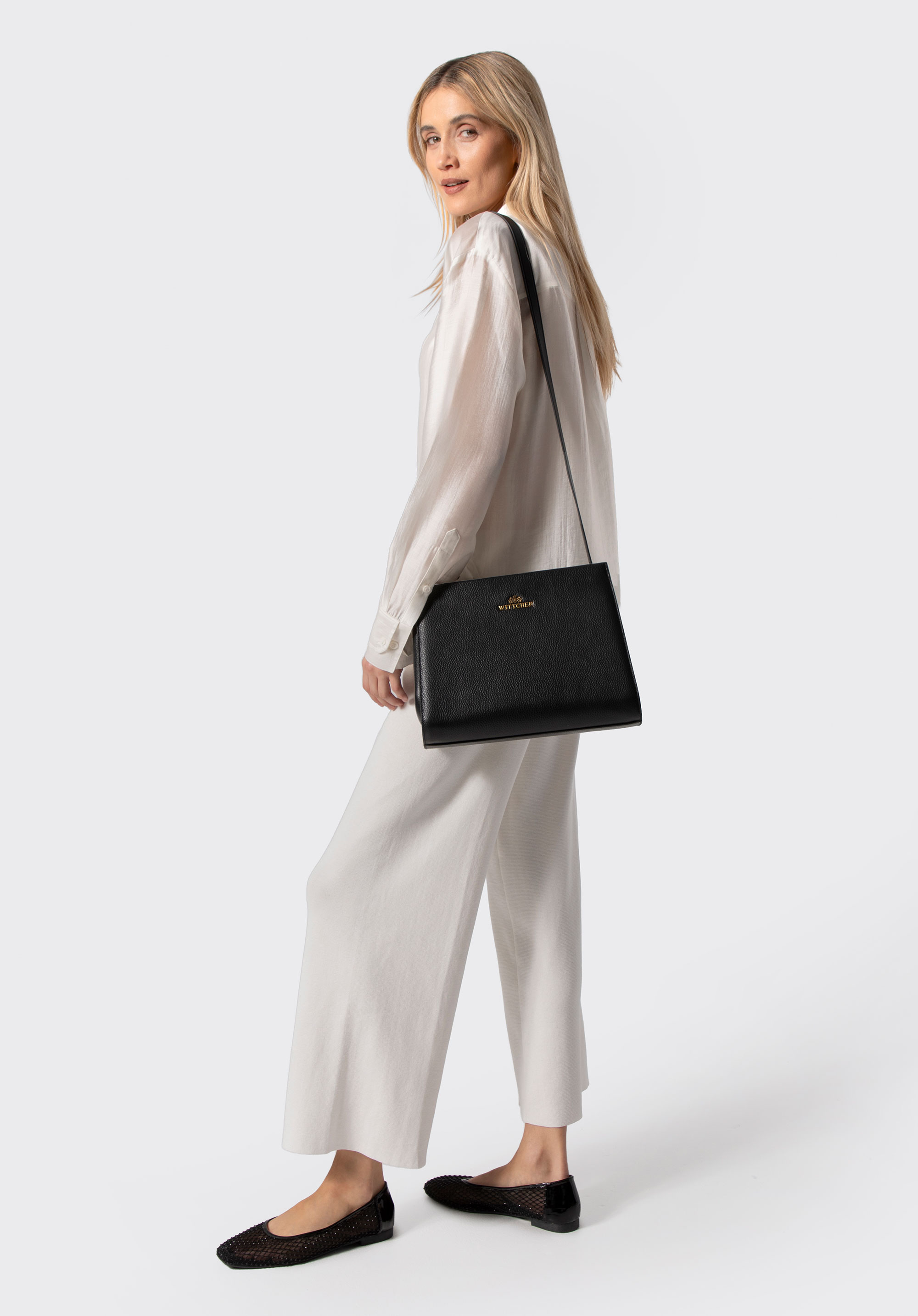 Bőr táska, fekete, 100-4E-204-1, Fénykép 1