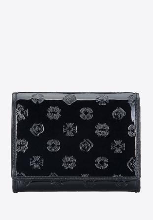 Dombornyomott női lakkbőr pénztárca, fekete, 34-1-070-111, Fénykép 1