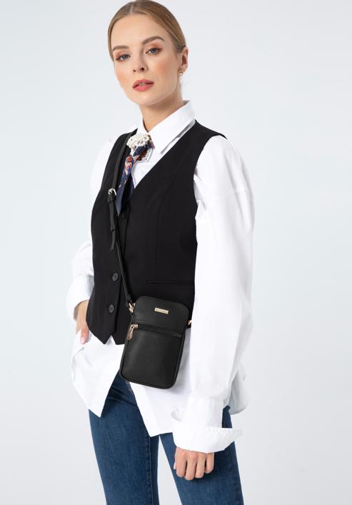 Egyszerű mini táska puha ökobőrből, fekete, 97-2Y-533-9, Fénykép 15