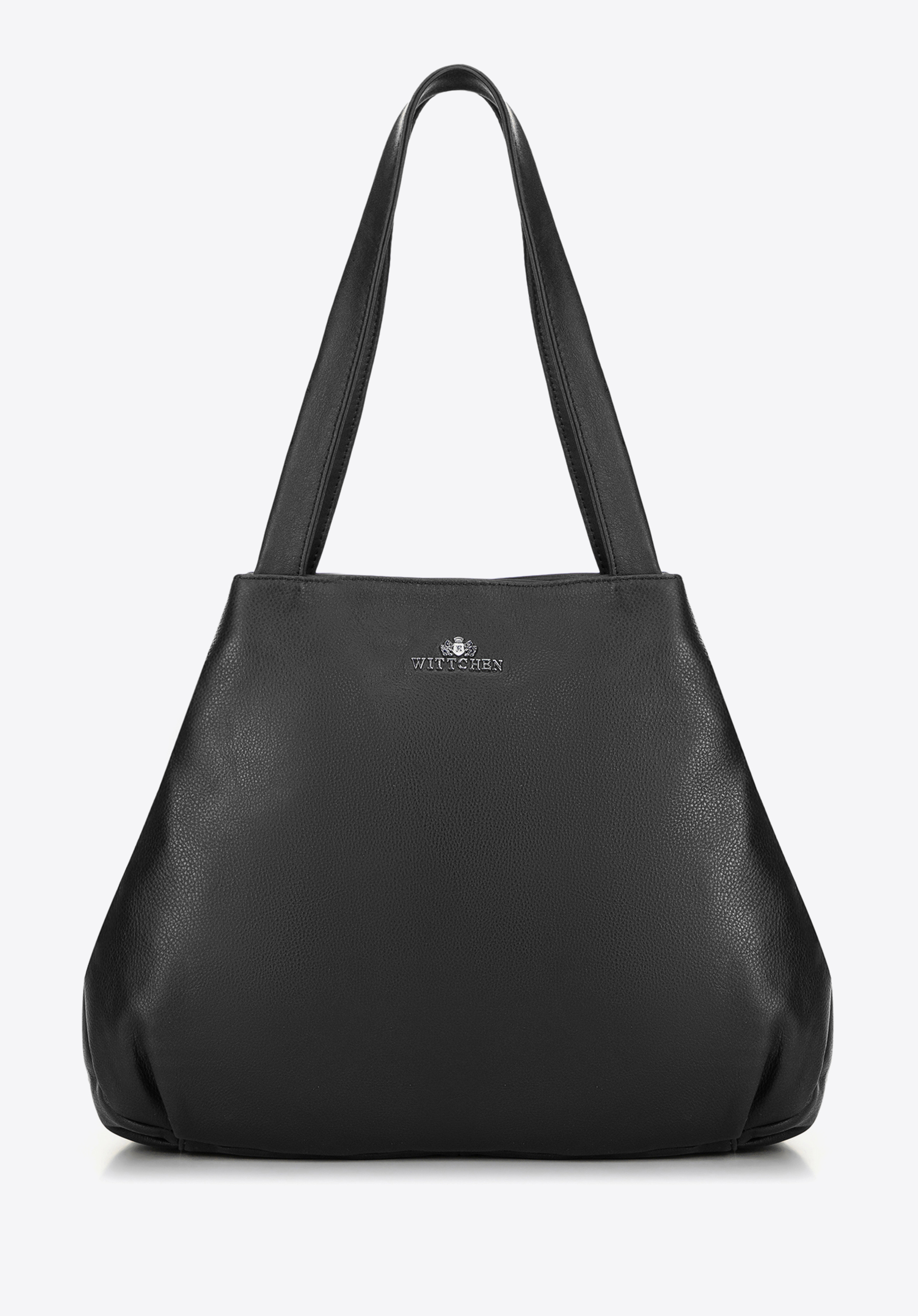 Elegáns bőr shoppertáska, fekete, 100-4E-806-1, Fénykép 1
