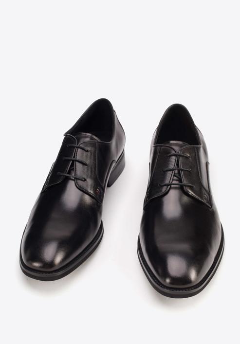 Elegáns bőrcipő öltönyhöz, fekete, 93-M-525-4-40, Fénykép 2
