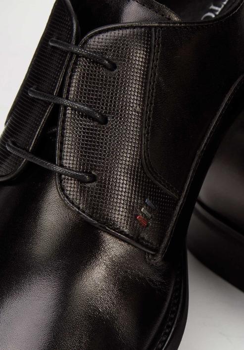 Elegáns bőrcipő öltönyhöz, fekete, 93-M-525-4-40, Fénykép 7