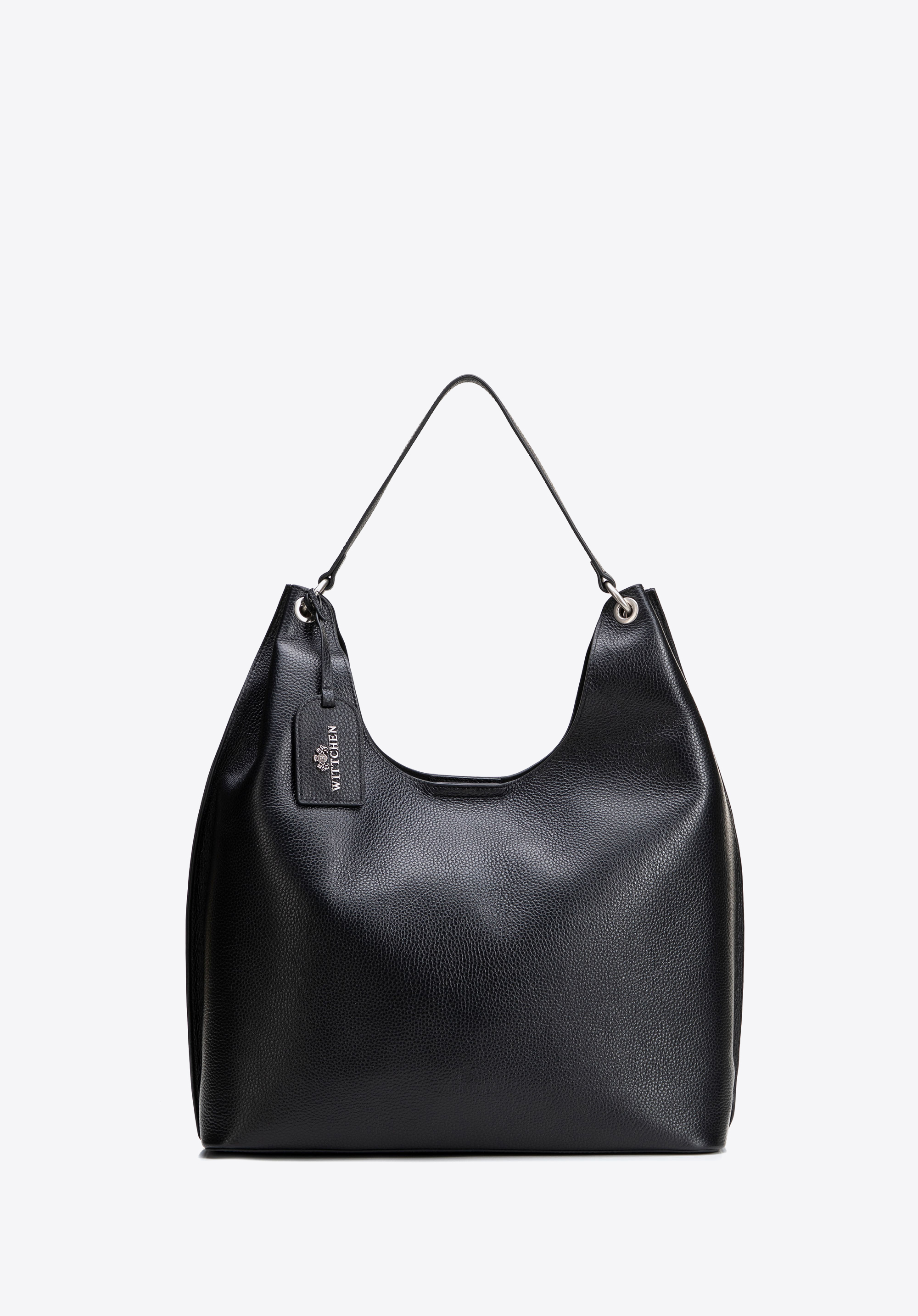 Elegáns, természetes bőr válltáska finom részletekkel, fekete, 101-4E-213-1, Fénykép 1