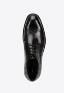 Elegáns férfi bőr cipő perforációkkal, fekete, 96-M-506-1-44, Fénykép 5
