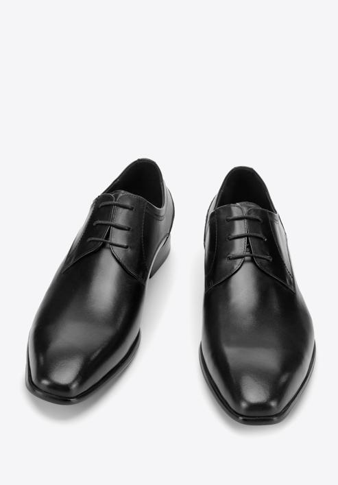 Elegáns férfi bőr derby cipő, fekete, 94-M-518-5-44, Fénykép 2