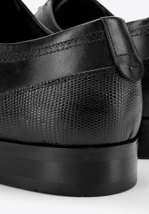Elegáns férfi bőr derby cipő, fekete, 94-M-518-5-44, Fénykép 7