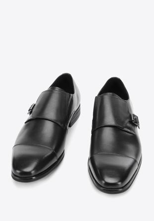 Elegáns férfi bőrcipő csattal, fekete, 94-M-513-1-42, Fénykép 1
