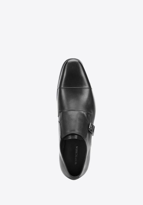 Elegáns férfi bőrcipő csattal, fekete, 94-M-513-3-40, Fénykép 4