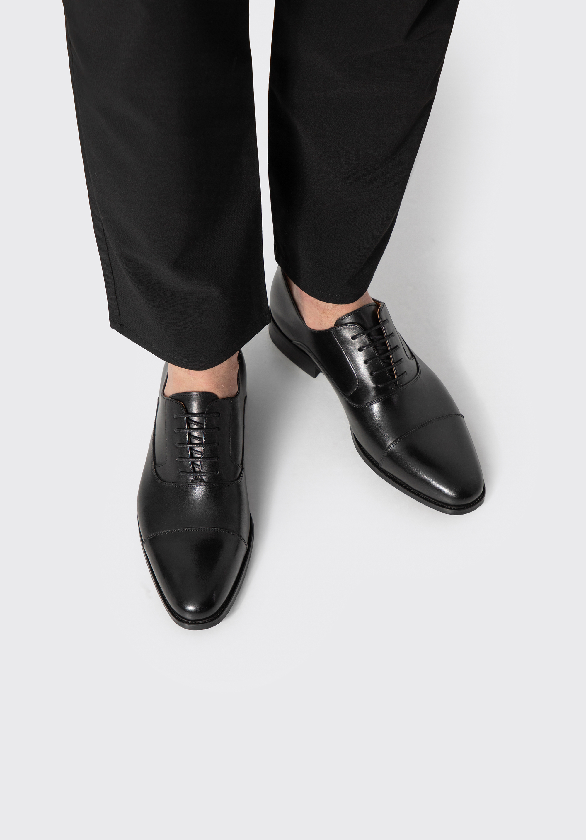 Elegáns férfi bőr Oxford cipő, fekete, 103-M-302-1-41, Fénykép 1