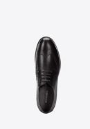 Elegáns férfi brogues bőrcipő gumihab talppal, fekete, 94-M-511-1-43, Fénykép 4