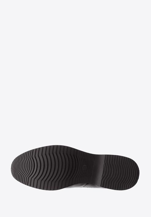Elegáns férfi brogues bőrcipő gumihab talppal, fekete, 94-M-511-1-42, Fénykép 6