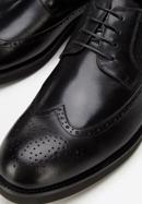 Elegáns férfi brogues bőrcipő gumihab talppal, fekete, 94-M-511-1-43, Fénykép 7
