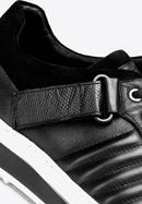 Férfi bőr sportcipő vastag talppal, fekete és fehér, 92-M-500-1-44, Fénykép 6