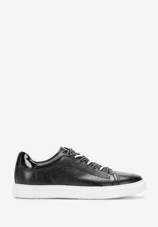 Férfi bőr cipők sportos stílusban, fekete és fehér, 93-M-500-1W-40, Fénykép 1