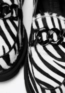Női bőr loafer cipő, fekete és fehér, 97-D-111-10-37_5, Fénykép 7