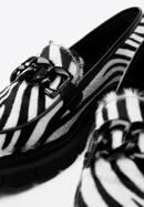 Női bőr loafer cipő, fekete és fehér, 97-D-111-10-35, Fénykép 8