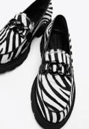 Női bőr loafer cipő, fekete és fehér, 97-D-111-10-37_5, Fénykép 9