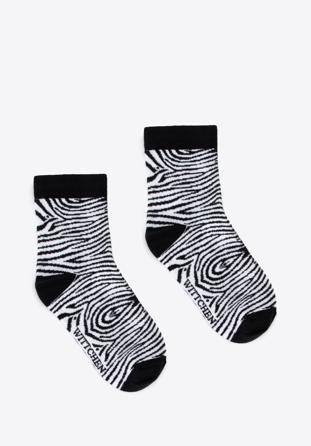 Női zebra mintás zokni, fekete és fehér, 96-SD-050-X1-38/40, Fénykép 1