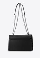 Klasszikus női bőr táska lánccal, fekete ezüst, 98-4E-624-0G, Fénykép 3