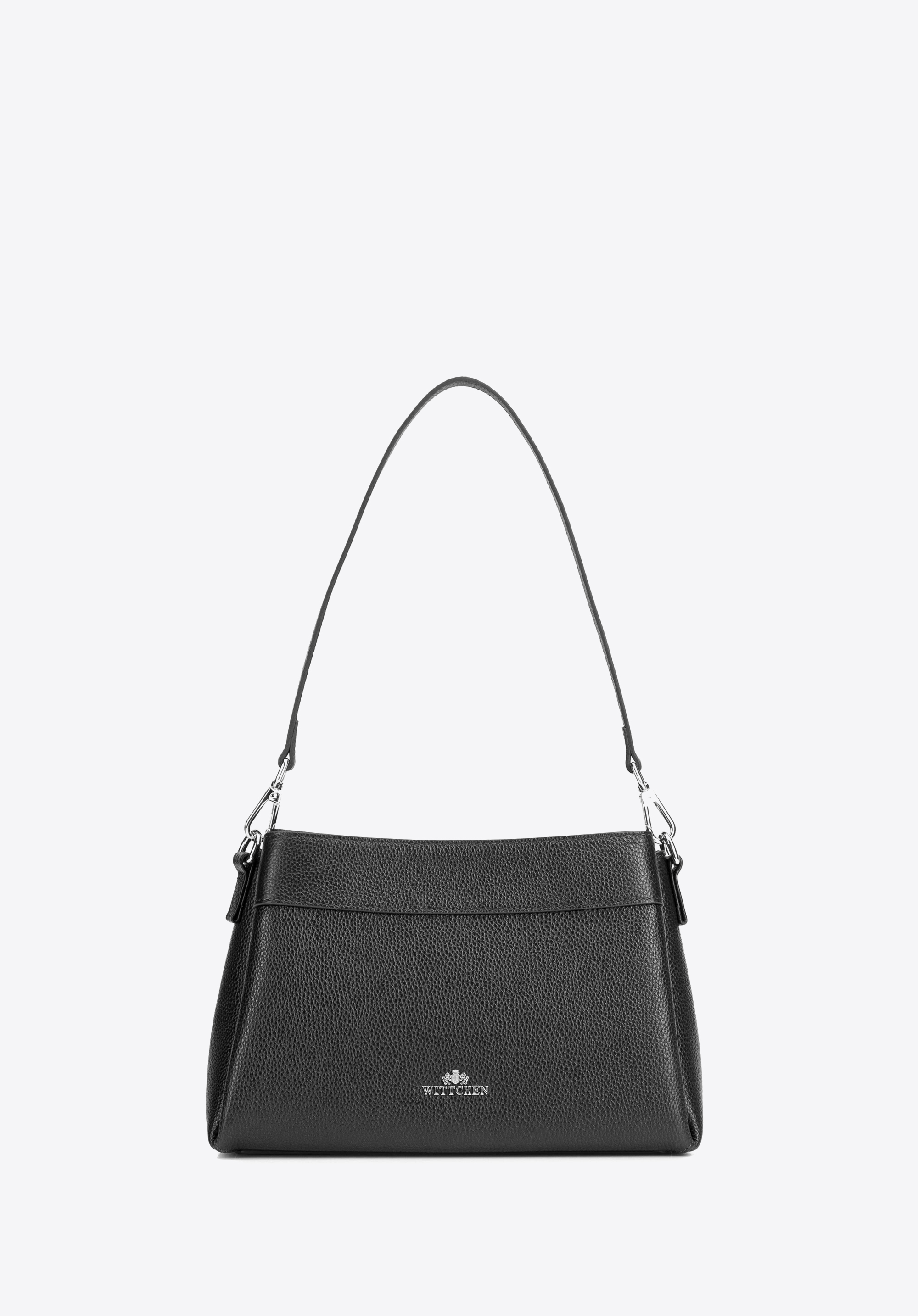 Női bőr crossbody táska három rekesszel, fekete ezüst, 103-4E-630-1S, Fénykép 1