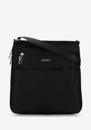 Női nylon crossbody táska, fekete ezüst, 98-4Y-102-1S, Fénykép 1