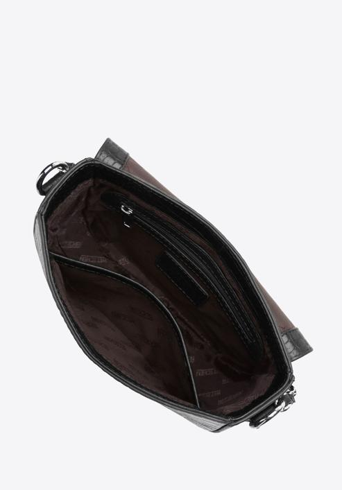 Női texturált bőr crossbody táska, fekete ezüst, 97-4E-004-Z, Fénykép 3