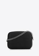 Saffiano bőr láncos crossbody táska, fekete ezüst, 29-4E-019-P, Fénykép 2