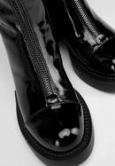 Bőr bokacsizma álcipzárral, fekete-fekete-kék, 97-D-500-1-40, Fénykép 6