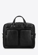 Férfi 15.6"-os bőr laptop táska domború zsebekkel, fekete, 98-3U-903-Z, Fénykép 1