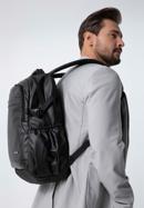 Férfi 15,6"-os laptop hátizsák műbőr díszítéssel, fekete, 98-3P-202-4, Fénykép 15