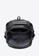 Férfi 15,6"-os laptop hátizsák műbőr díszítéssel, fekete, 98-3P-202-4, Fénykép 3