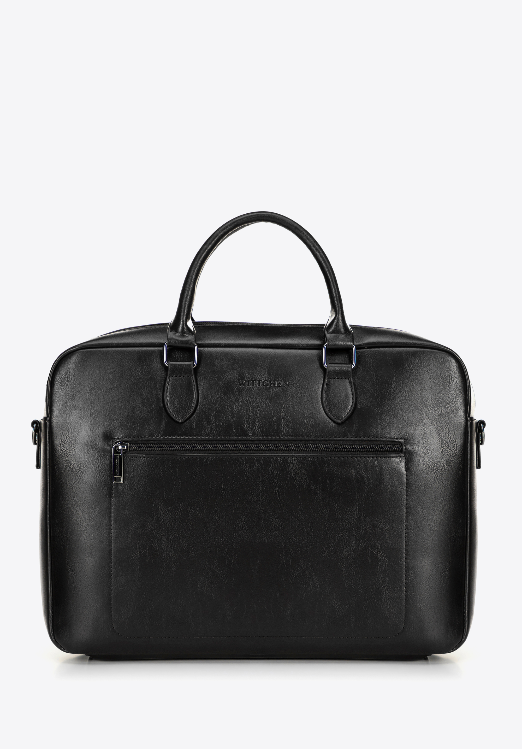 Férfi 16”-os laptoptáska ökobőrből, fekete, 100-3P-910-1, Fénykép 1