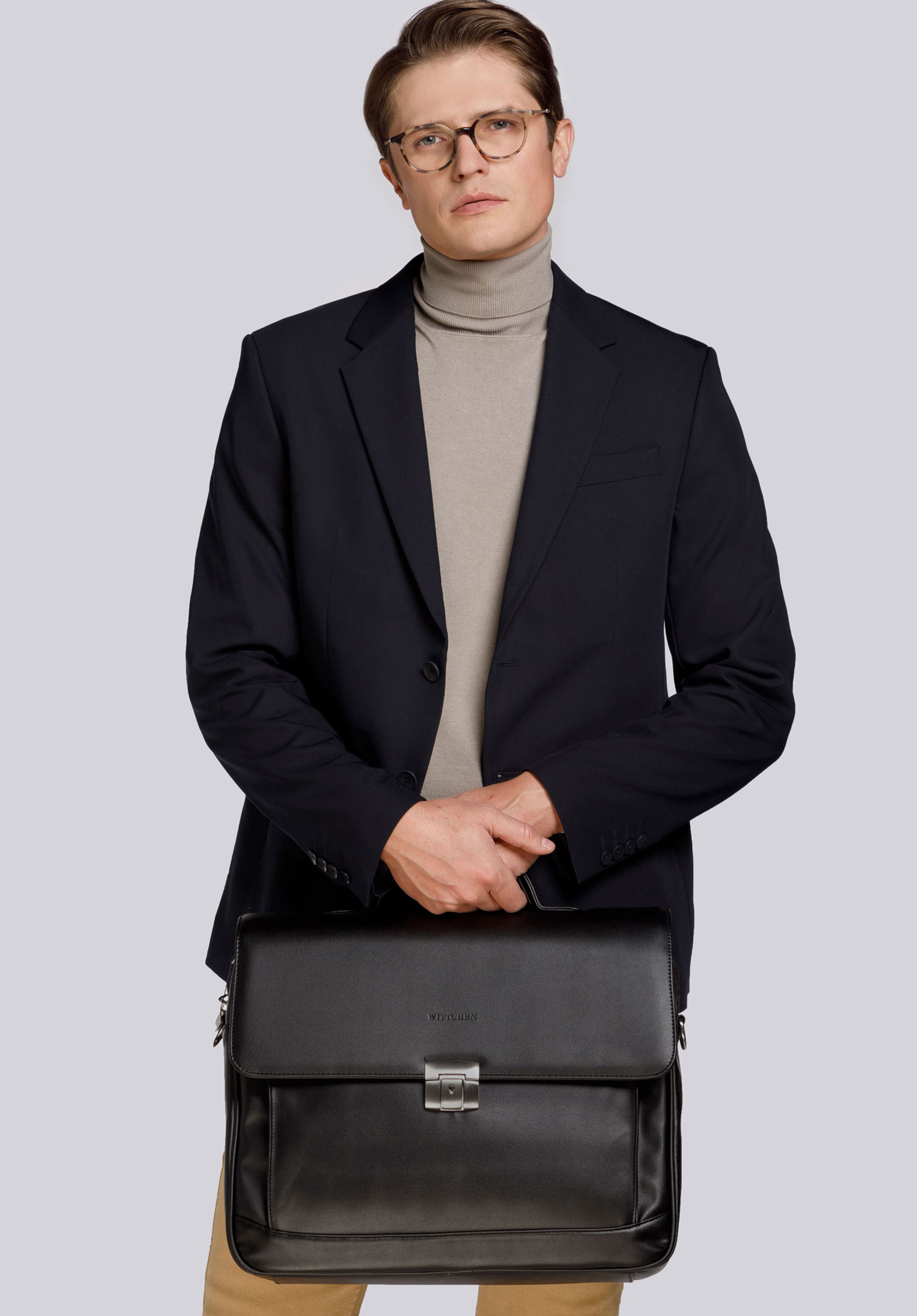 Ökobőr aktatáska egy 15,6”-es laptop zsebbel