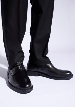 Férfi bőr alkalmi cipő, fekete, 96-M-500-1-39, Fénykép 1