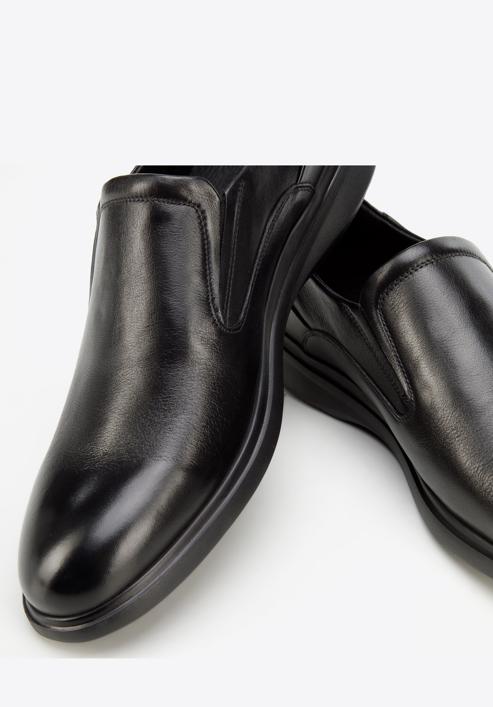 Férfi bőr belebújós cipő, fekete, 94-M-507-5-43, Fénykép 7