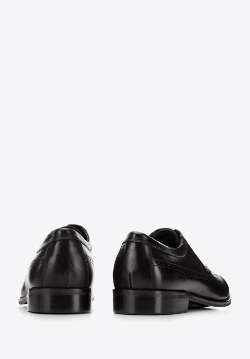 Férfi bőr brogue cipő díszvarrással, fekete, 94-M-511-1E-40, Fénykép 5