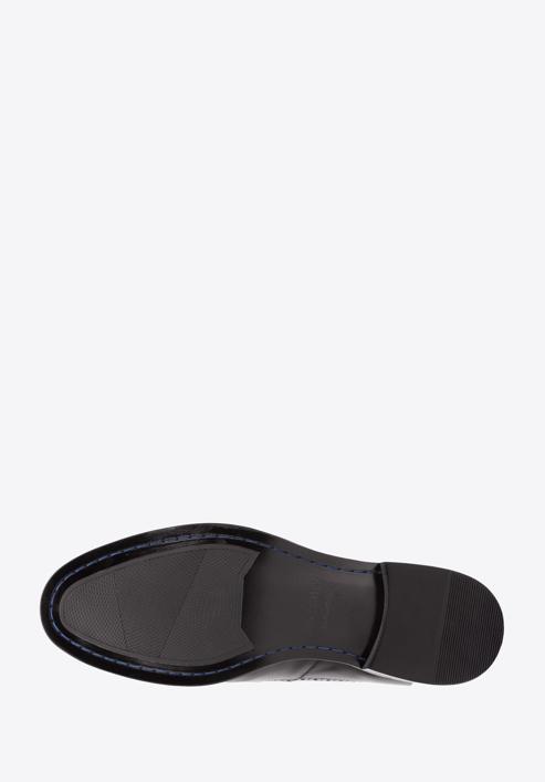 Férfi bőr brogue cipő díszvarrással, fekete, 94-M-511-1E-40, Fénykép 6
