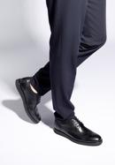 Férfi bőr brogues cipő könnyű talppal, fekete, 96-M-501-1-43, Fénykép 15
