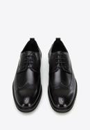 Férfi bőr brogues cipő könnyű talppal, fekete, 96-M-501-1-40, Fénykép 2