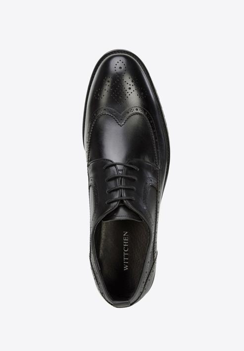 Férfi bőr brogues cipő könnyű talppal, fekete, 96-M-501-1-40, Fénykép 5