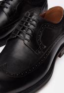 Férfi bőr cipő perforációval, fekete, 93-M-912-1-40, Fénykép 8