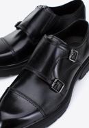 Férfi bőr csatos cipő, fekete, 97-M-510-4-44, Fénykép 8