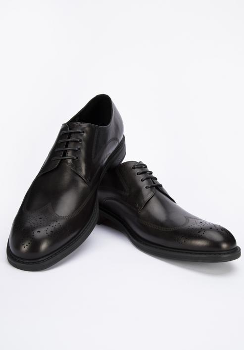 Férfi bőr Derby cipő, fekete, 95-M-506-1-44, Fénykép 7